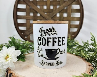 Candles | Coffee Bar Soy Candle | Sublimated Jar | Reusable Planter