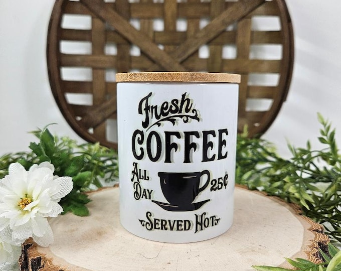 Coffee Bar | Coffee Bar Candle | Sublimated Candle | Fresh Coffee | Scented Candle | Soy Candle