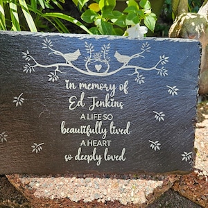 Personalized Memorial Slate Tile: Engraved Remembrance Stone