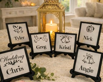 Interchangeable Custom Wedding Wood Signs | Interchangeable Name Place Settings, Table Decor