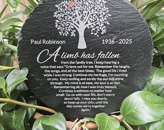 Personalized Memorial Garden Stone | Slate Memorial Stone | Memorial Tile | Sympathy Memorial Gift| Bereavement | Funeral Gifts | Sympathies