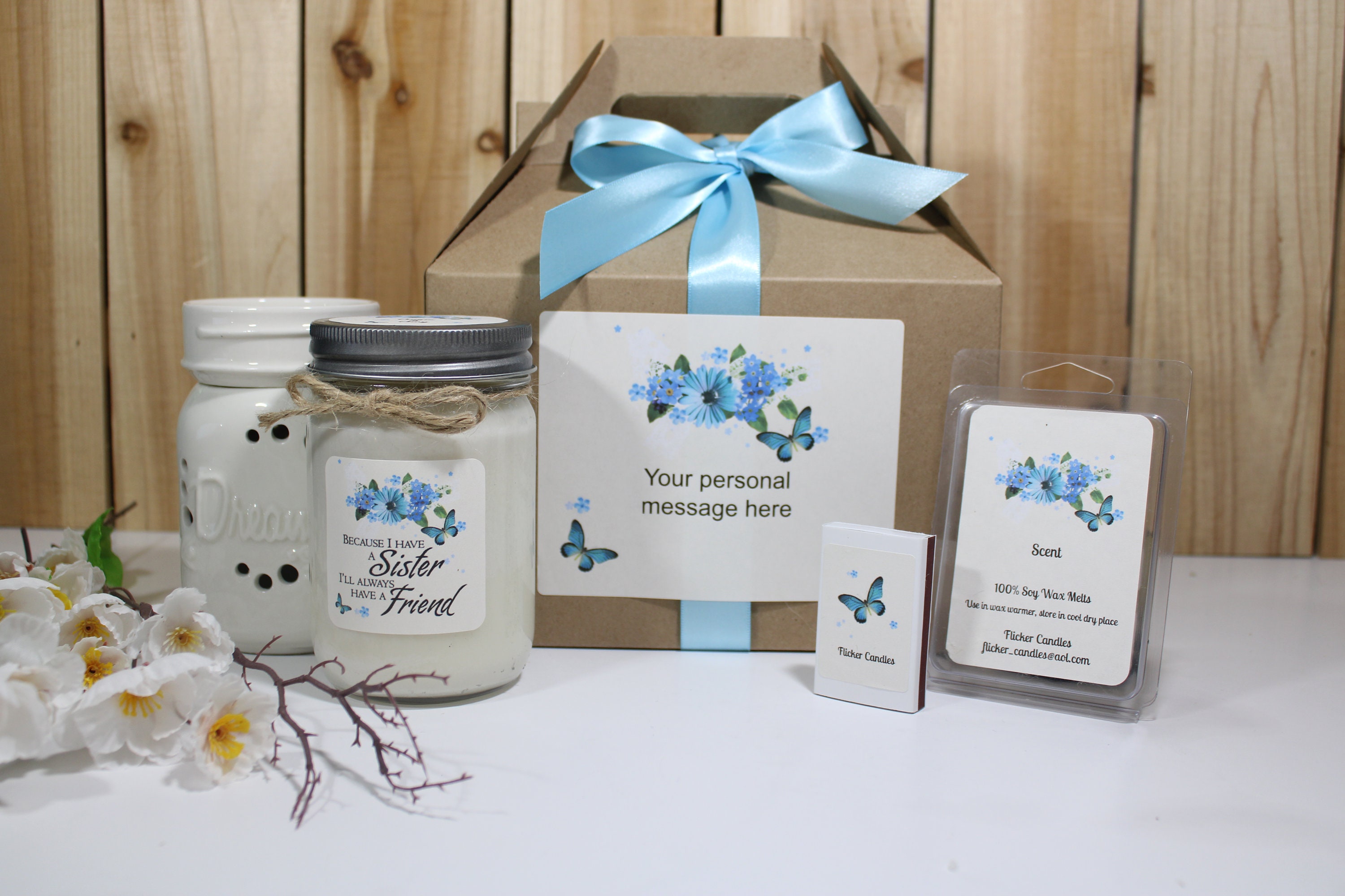 Sisters Gift Set 12 or 16 oz Homemade Scented Candle Electric Tart