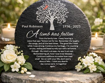 Personalized Slate Memorial Stone | Tree of Life Garden Tile