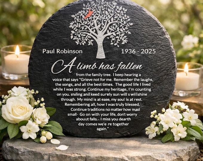 Personalized Slate Memorial Stone | Tree of Life Garden Tile