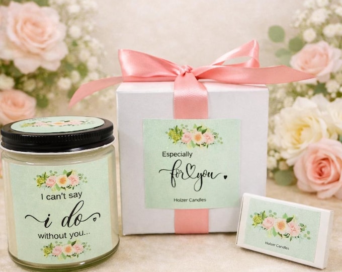 Wedding party candle set |Soy Candle | 9 oz Jar| Gift Box| Matches | Bridesmaid | Maid of Honor