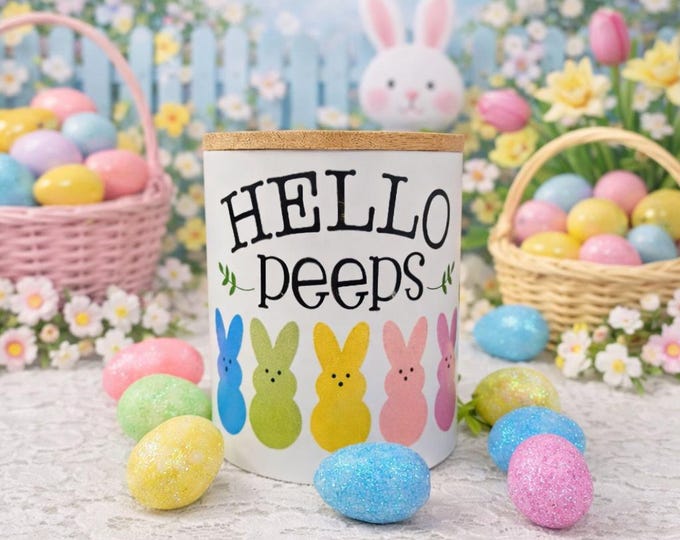Peeps Easter Candle: Sublimated Ceramic Jar, Soy Wax