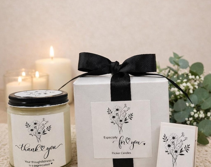 Thank you |Soy Candle | 9 oz Jar| Gift Box| Matches | Gift set | family | friend | co-worker |