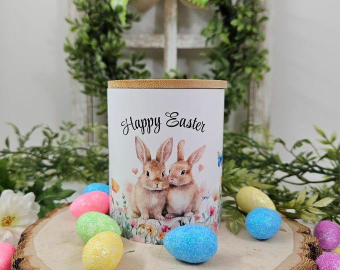 Easter Candle | Easter Gift | Bunny | Candy | Sublimated | Permanent Image | Easter Basket