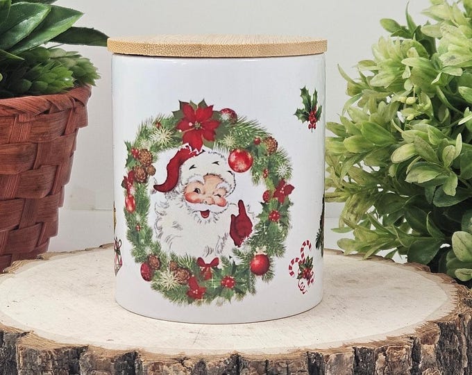Candles | Christmas Candle | Christmas Wreath Candle | Santa