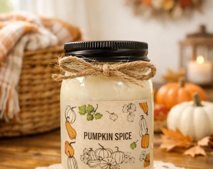 Pumpkin Spice Soy Candle | Fall Home Decor, Hand Poured