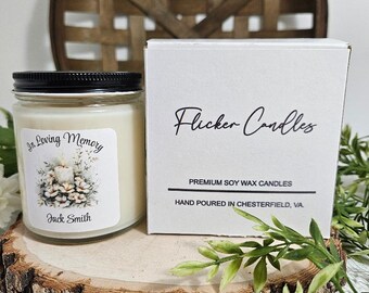 Sympathy Gift Candle: 9 oz Soy Wax Bereavement Memorial