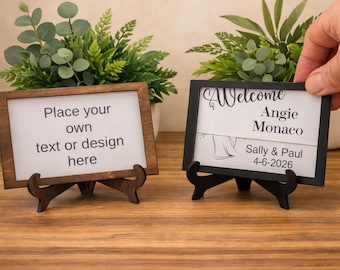 Custom Mini Wood Sign | Change your artwork with the seasons | Personalized Farmhouse Decor | Swap in new photos | Personalized Wood Sign