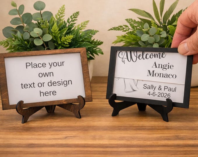 Custom Mini Wood Sign | Change your artwork with the seasons | Personalized Farmhouse Decor | Swap in new photos