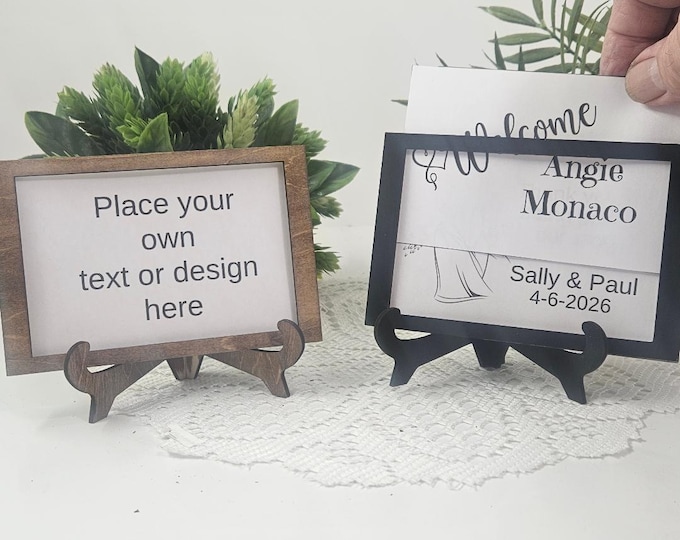 Custom Mini Wood Sign | Change your artwork with the seasons | Personalized Farmhouse Decor | Swap in new photos