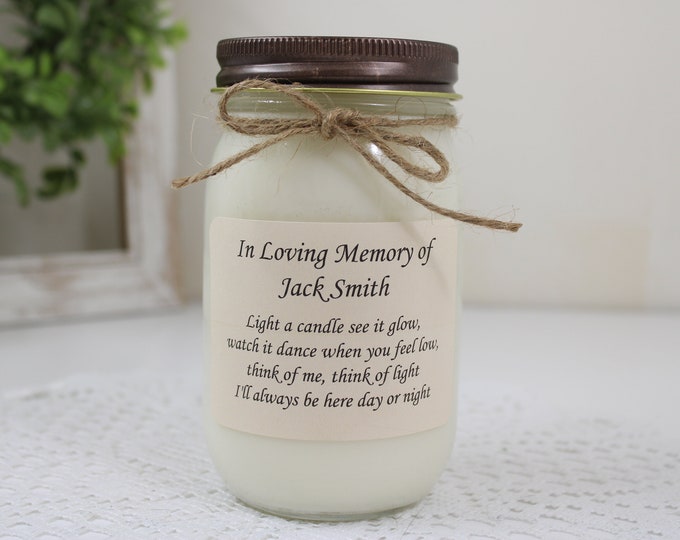Personalized Sympathy Soy Candle | Bereavement Gift