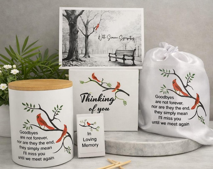 Red Cardinal Sympathy Candle Gift Set | Bereavement Gift