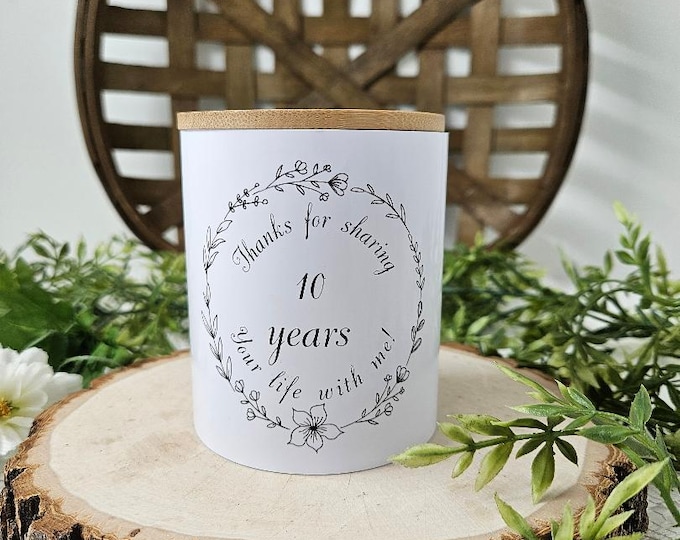 Anniversary Gift | Couple Anniversary | Wedding Anniversary | Candle for Her | Candle for Him | Soy Candle | Sublimated | Permanent Image