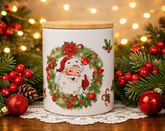 Candles | Christmas Candle | Christmas Wreath Candle | Santa
