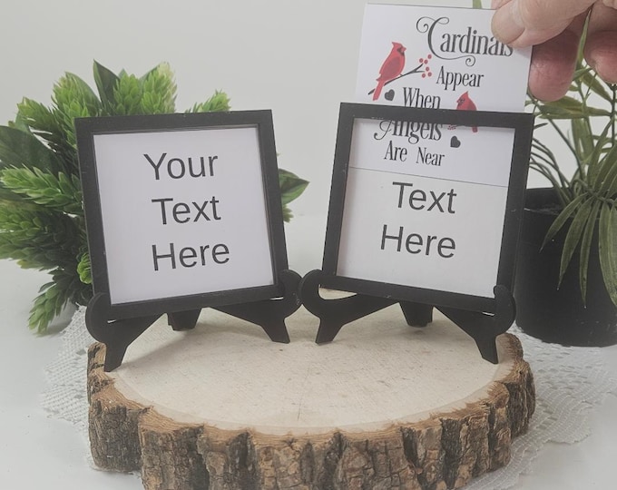 Custom Interchangeable Mini Wood Sign | Change your artwork with the seasons | Personalized Farmhouse Decor | Swap in new photos