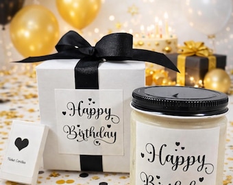Birthday Candle |Soy Candle | 9 oz Jar| Gift Box| Matches | Gift set | family | friend | co-worker |