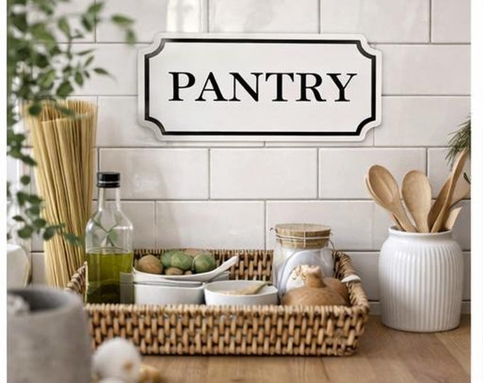 Laser Cut Wood Pantry Sign | Farmhouse Kitchen Decor