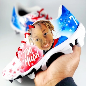 Custom Hand Painted Portrait Themed Cleats