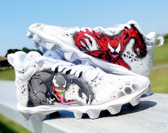 Custom Comic Villain Hand Painted Cleats - Etsy