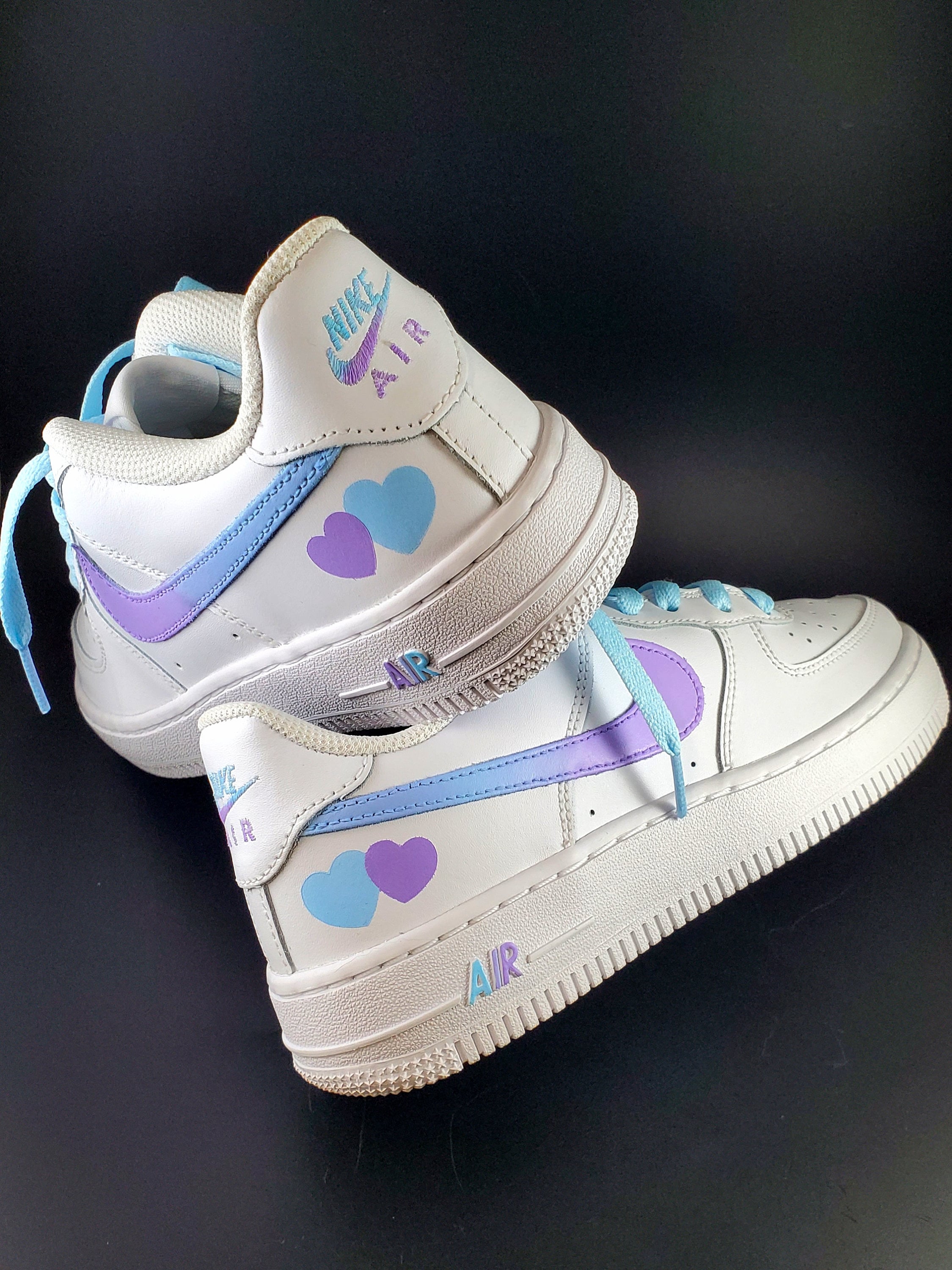 custom heart air force 1