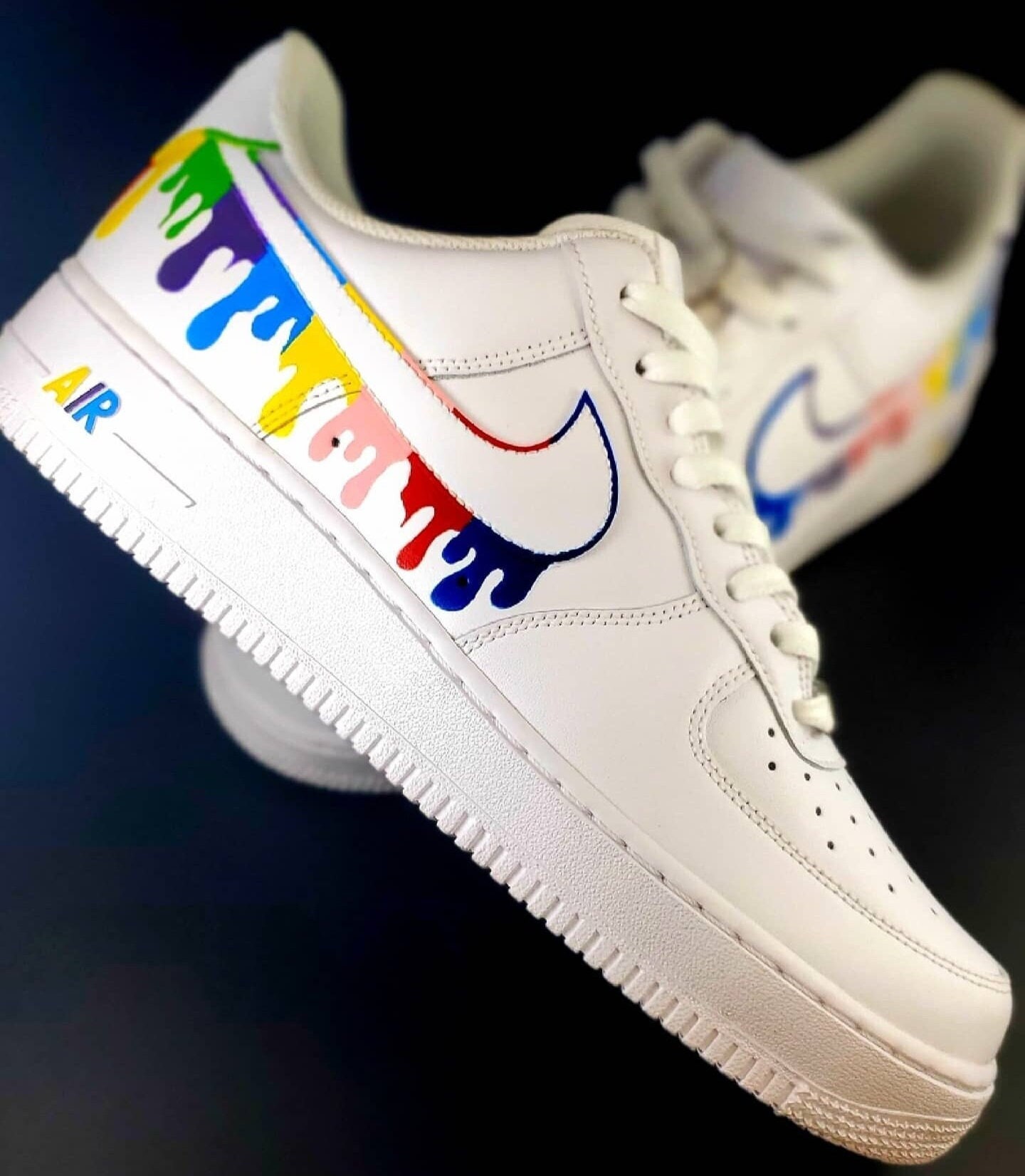 custom rainbow drip air force 1