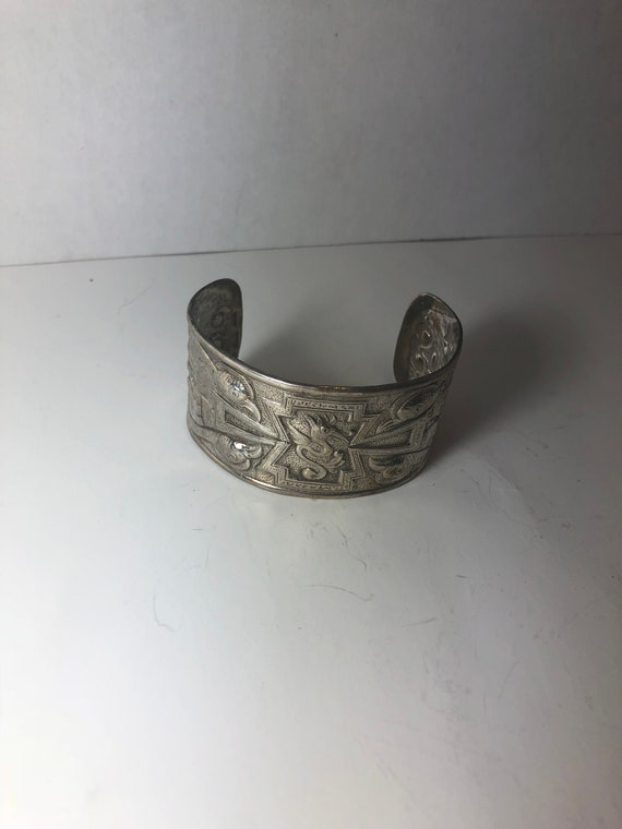 Vintage Mexican silver cuff bracelet