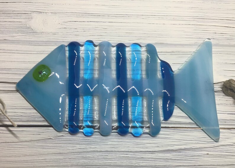 Spiny\u201d Fish in Turquoise and Greens Sun Catcher or Wall art.