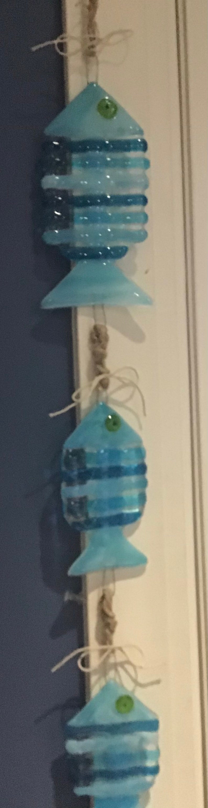 Spiny\u201d Fish in Turquoise and Greens Sun Catcher or Wall art.
