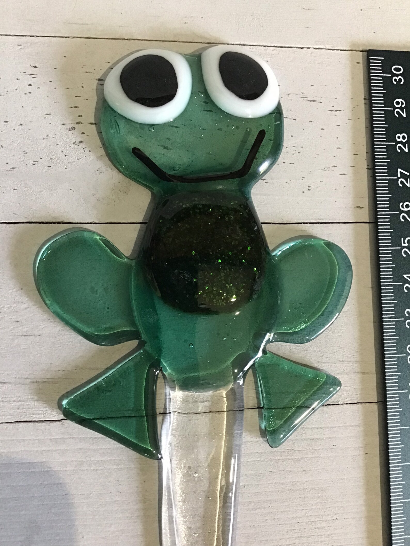Frog Toad Fused Glass Garden Art Plant Embellishment Etsy
