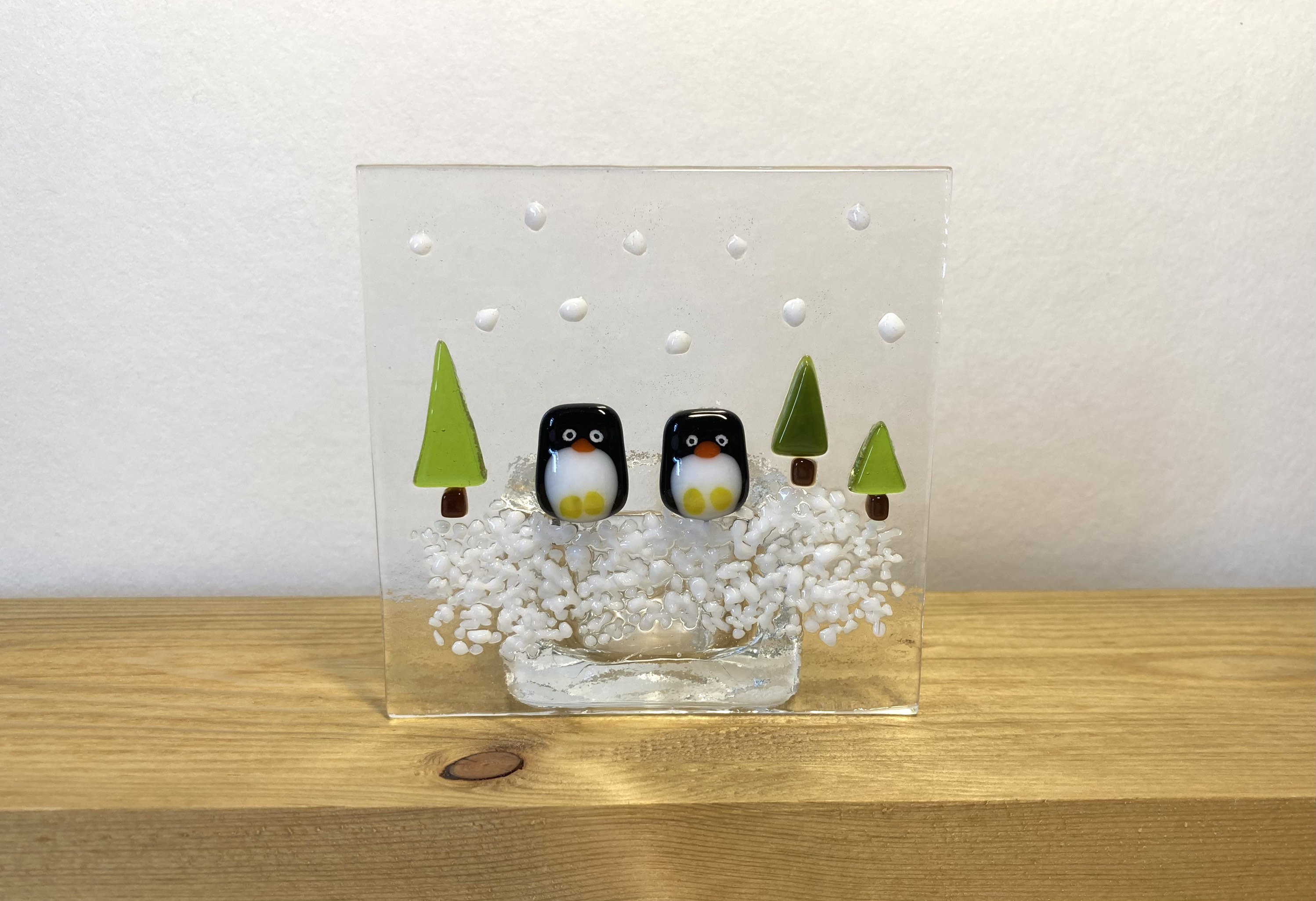 Fused Glass Christmas Tea Light Candle Holder Screen Panel Etsy UK