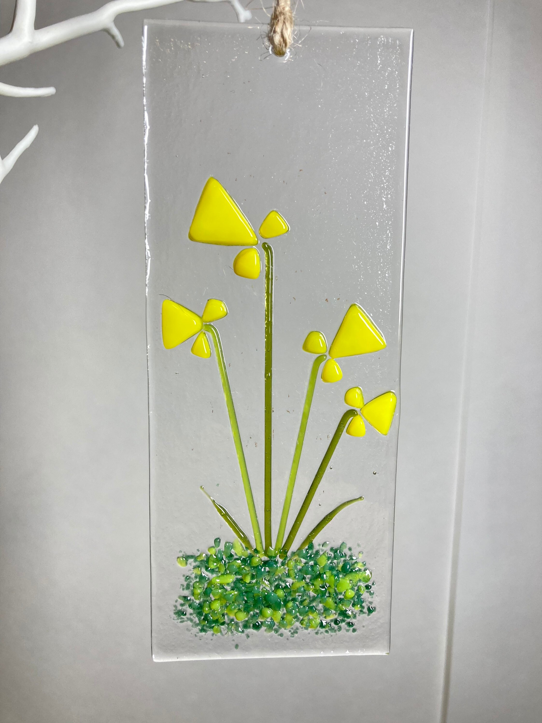 Fused Glass Daffodil Suncatcher Easter Hanging Decoration Etsy UK
