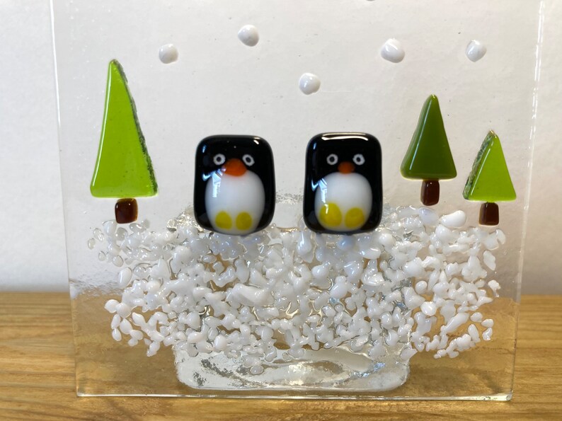 Fused Glass Christmas Tea Light Candle Holder Screen Panel Etsy UK