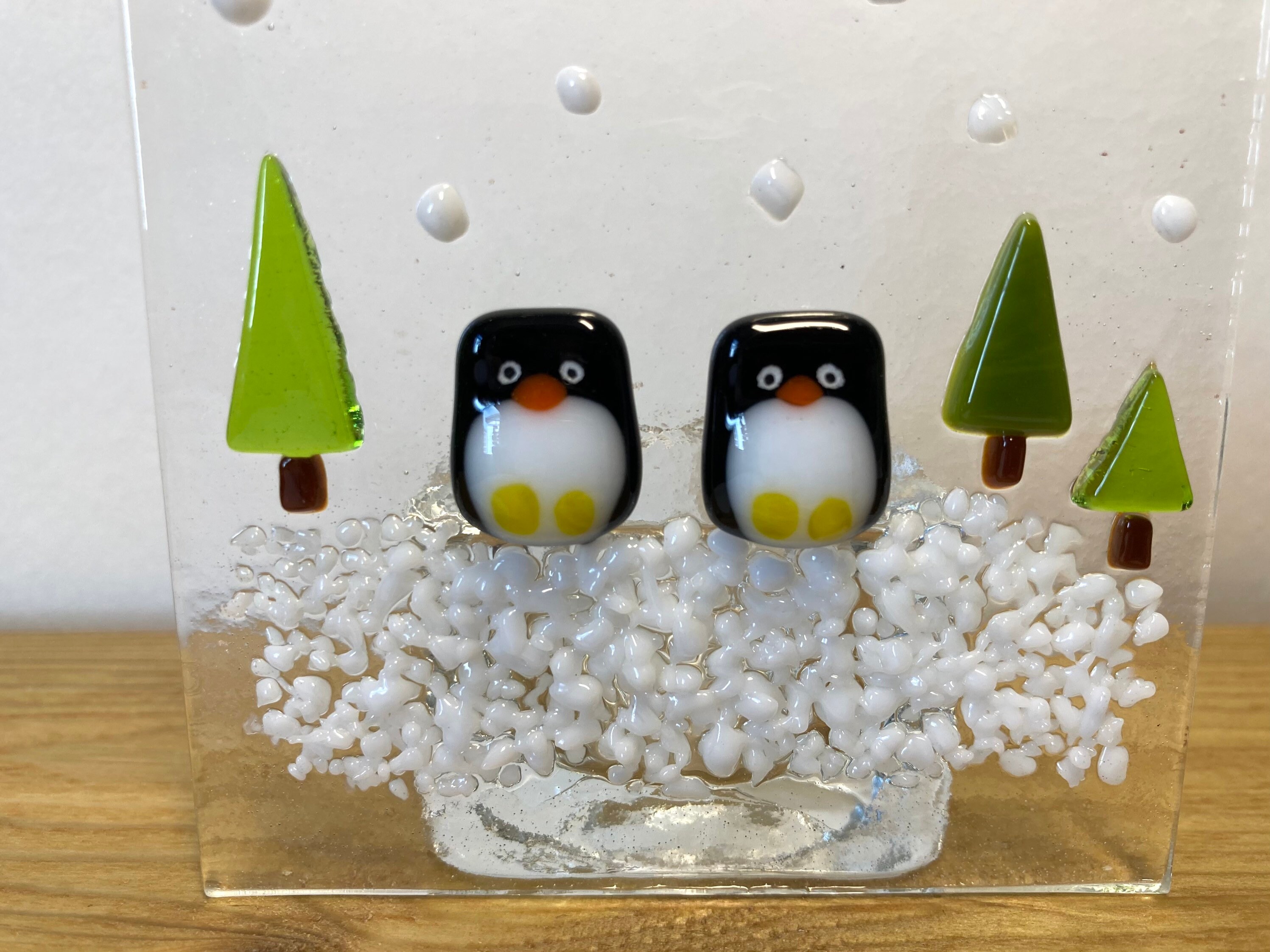 Fused Glass Christmas Tea Light Candle Holder Screen Panel Etsy UK