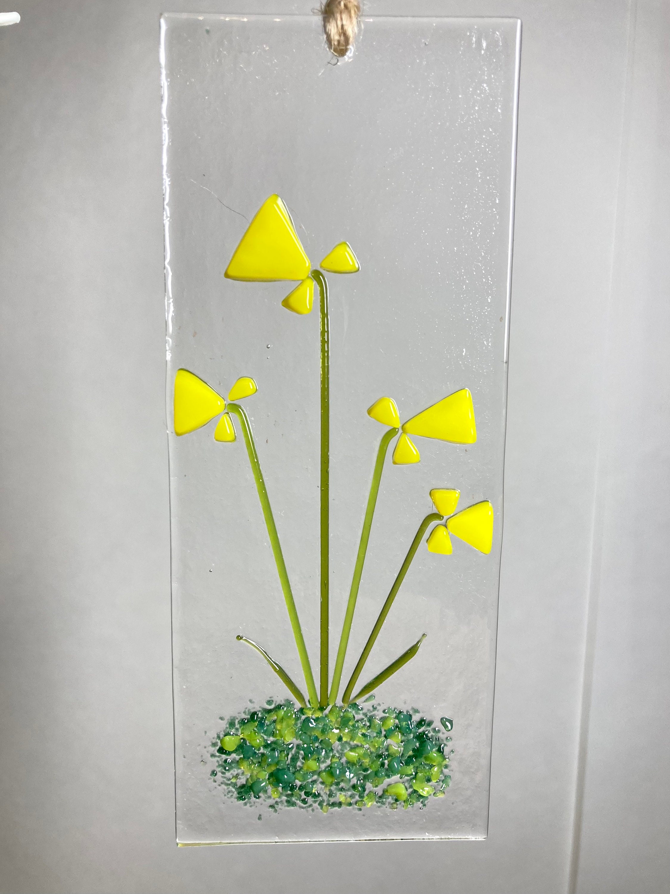 Fused Glass Daffodil Suncatcher Easter Hanging Decoration Etsy UK