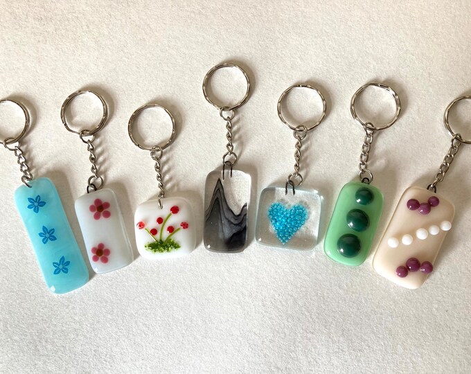 Amazing Glass Key Rings Fused Glass Flower Key Ring Key Chain Poppy Flower Key Charm Birthday ...