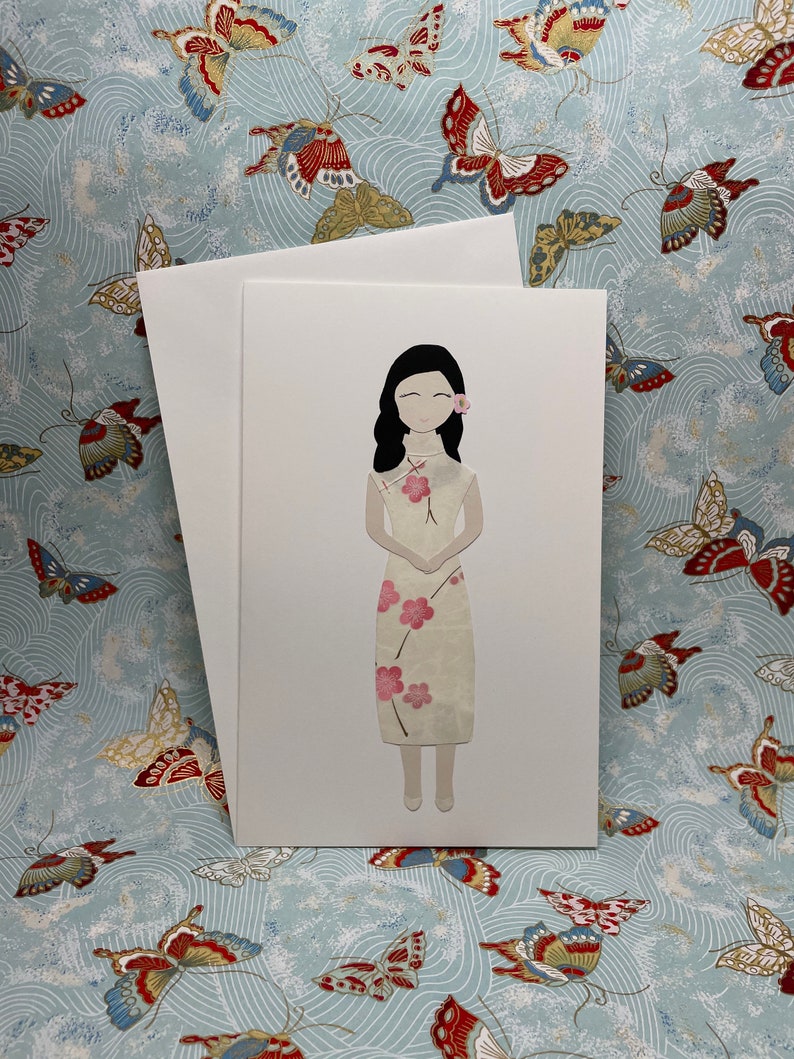 Lady in qipao card
