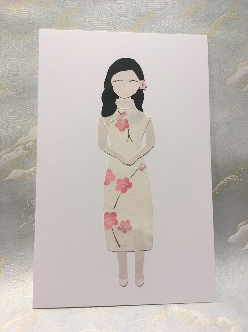 Lady in qipao card