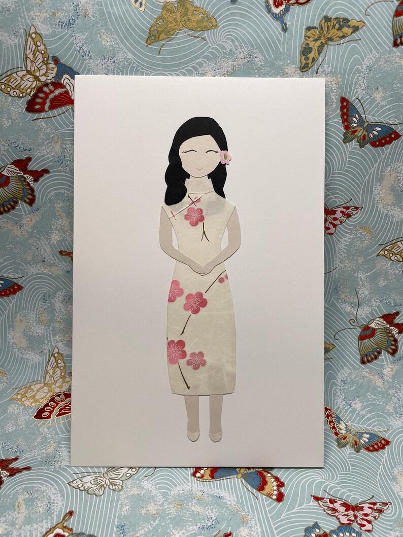 Lady in qipao card