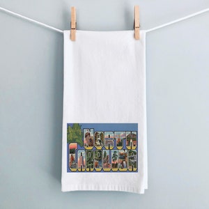 North Carolina Dish Towel,Retro towel,Kitchen Towel,Housewarming Gift,Wedding Gift,Flour sack,Air BNB,Bridal Gift,tea towel,Gift mom,NC