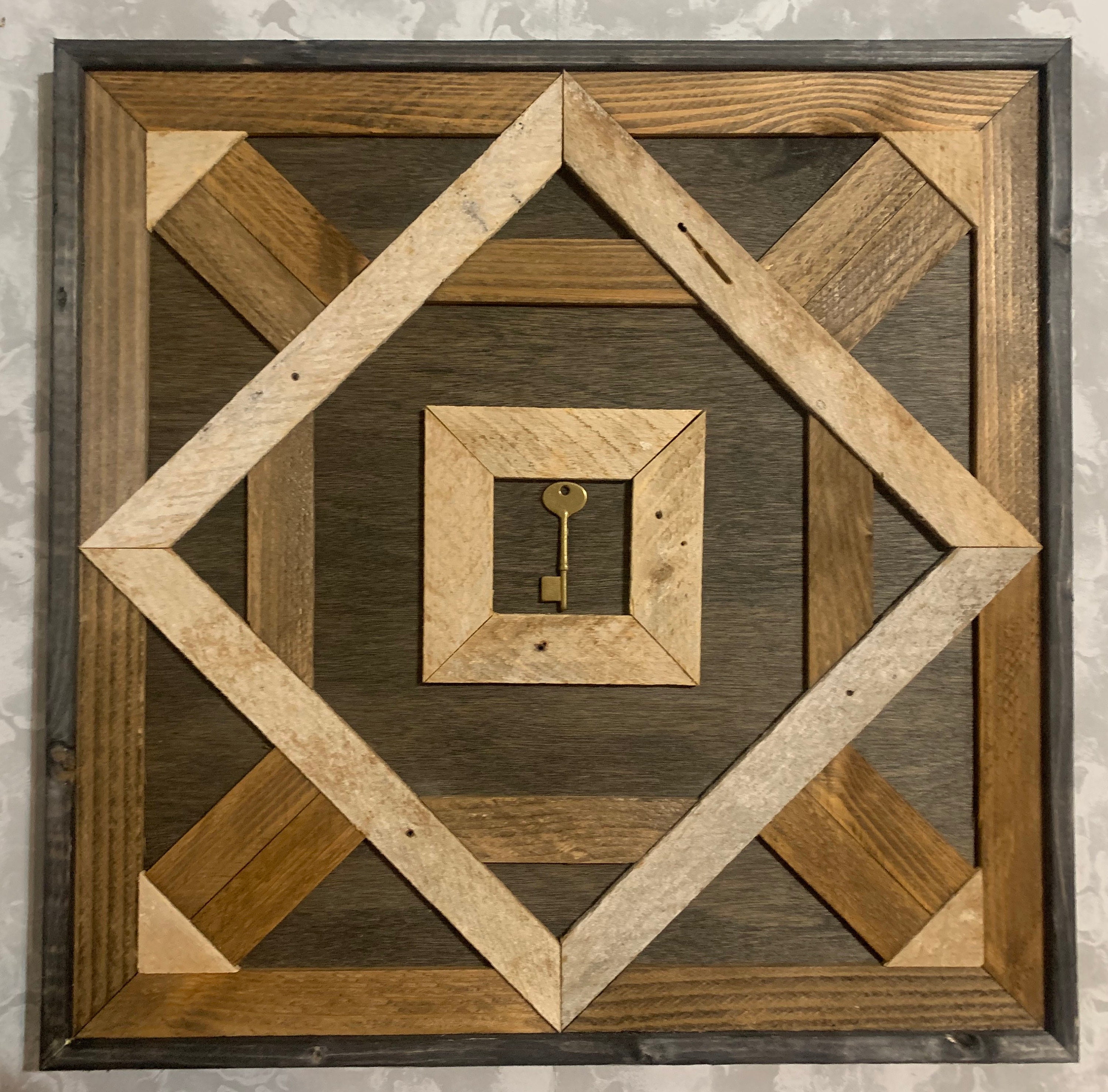24x 24 Reclaimed geometric wood art Etsy