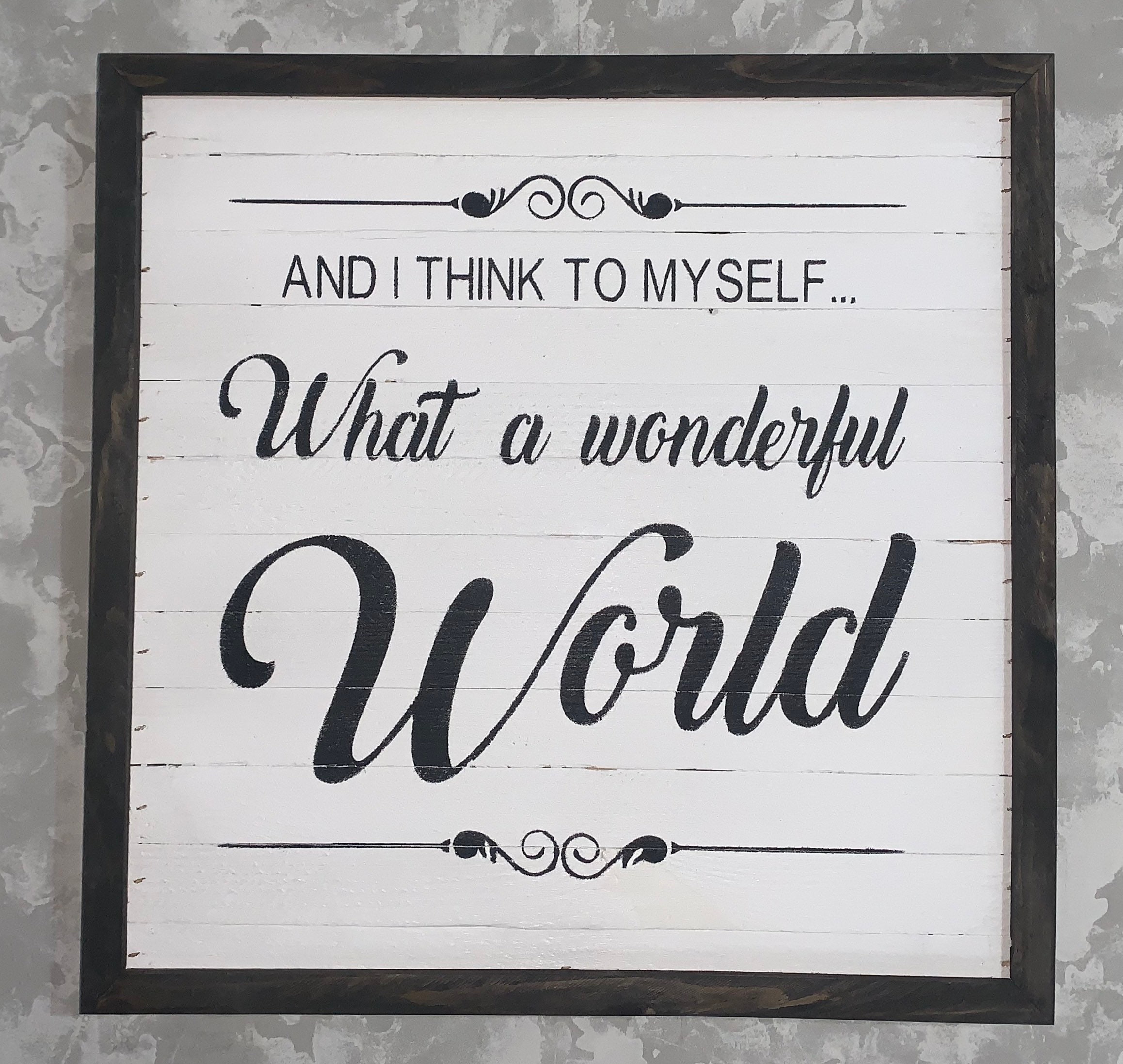 18x18 What a Wonderful World Wood Sign Decor Picture Etsy