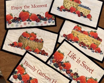June Monthly Placemat Set, Berries Galore!