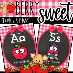 Berry Sweet Beginning Sounds/Phonics Alphabet Posters