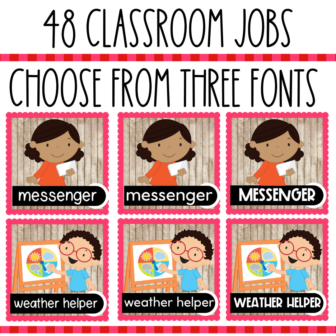 Classroom Helpers Classroom Job Chart Berry Sweet Theme EDITABLE Etsy