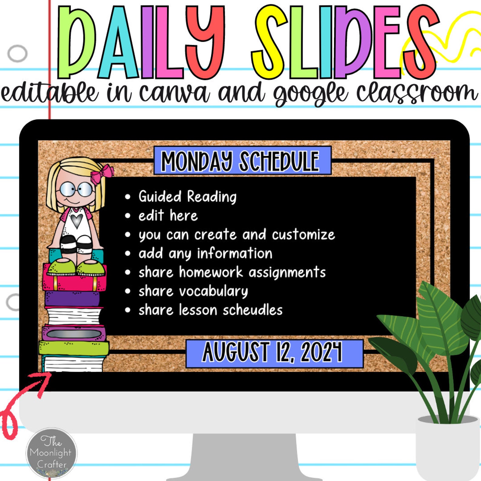 Daily Slides | Slide Templates | EDITABLE in CANVA and Google - Etsy