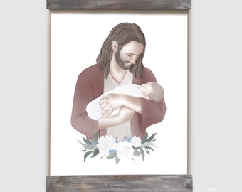 Printable Artwork | Jesus Holding Angel Baby | Infant Loss